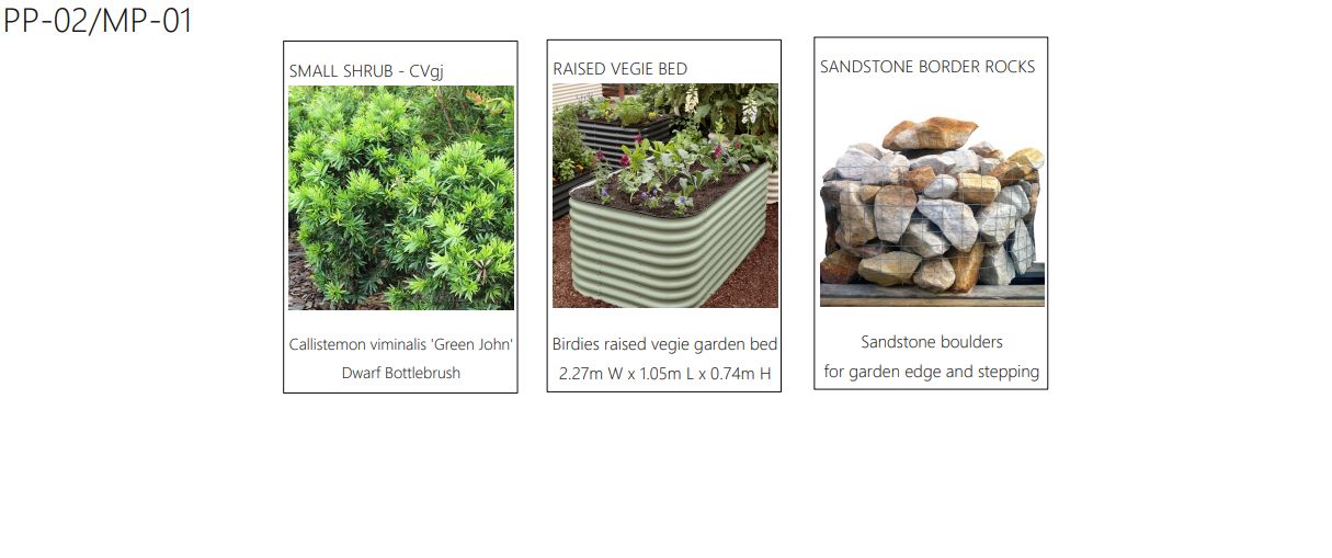 Garden Bed Large Plants and Materials